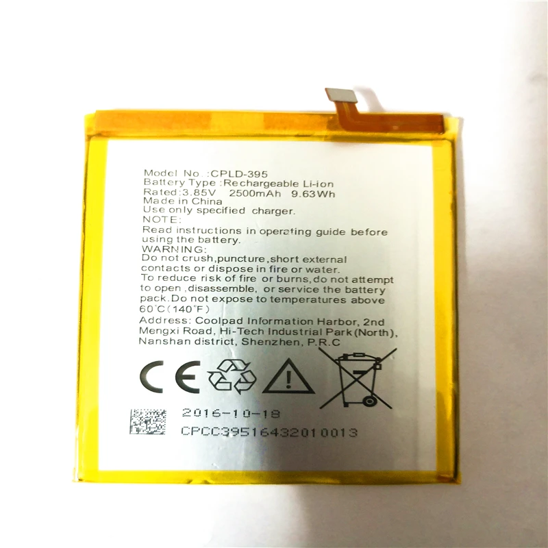 CPLD-395 2500mAh Battery For Coolpad Fengshang Pro 2 / Fengshang Pro 2 Dual SIM / Torino R108 / Y91-921 with tools for gift
CPLD-395 2500mAh Battery For Coolpad Fengshang Pro 2 / Fengshang Pro 2 Dual SIM / Torino R108 / Y91-921 with tools for gift