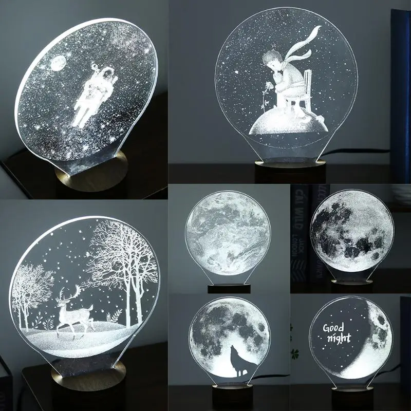 Carving 3D LED Moon Lamp Night Lights USB Christmas Lights Atmosphere Desk Lamps Earth Astronaut Moonlight Home Decor Carving 3D LED Moon Lamp Night Lights USB Christmas Lights Atmosphere Desk Lamps Earth Astronaut Moonlight Home Decor