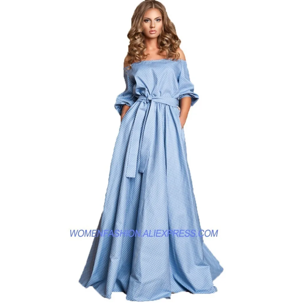 New Russian Fashion Maxi Dress Women's Slash Neck Off The Shoulder Sweet Dot Print Celebrity Party Long Dress
New Russian Fashion Maxi Dress Women's Slash Neck Off The Shoulder Sweet Dot Print Celebrity Party Long Dress