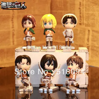 Free Shipping Attack on Titan Eren Mikasa Armin Rivaille Cute Mini PVC Action Figures Toys Dolls 6pcs/set ATFG054
Free Shipping Attack on Titan Eren Mikasa Armin Rivaille Cute Mini PVC Action Figures Toys Dolls 6pcs/set ATFG054