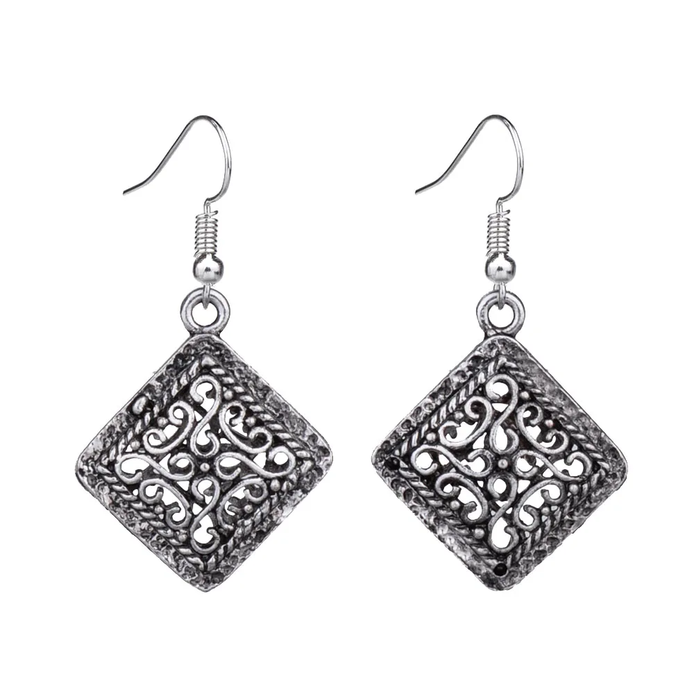 MYTHIC AGE EQ029 Cute Tibetan Silver Color Hollow Tribal Rhombus Drop Dangle Fashion Vintage Earrings For Women Jewelry 
MYTHIC AGE EQ029 Cute Tibetan Silver Color Hollow Tribal Rhombus Drop Dangle Fashion Vintage Earrings For Women Jewelry