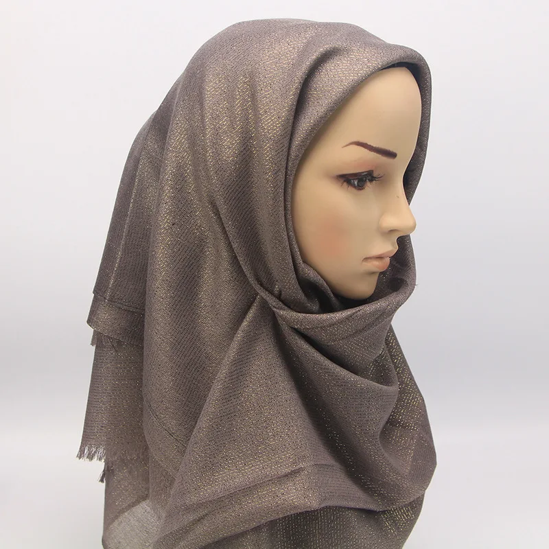 Fashionable Shimmer Fringe Metallic Scarf Muslim Headband Women Viscose Islamic Hijabs Turban Gold Lurex Long Shawls 200x90cm
Fashionable Shimmer Fringe Metallic Scarf Muslim Headband Women Viscose Islamic Hijabs Turban Gold Lurex Long Shawls 200x90cm