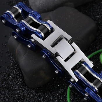 Silver Toggle-Clasp Titanium steel Blue Black Biker bicycle Motorcycle Chain Bracelet LargeJewelry Birthday Gifts 16mm 8.66''
Silver Toggle-Clasp Titanium steel Blue Black Biker bicycle Motorcycle Chain Bracelet LargeJewelry Birthday Gifts 16mm 8.66''