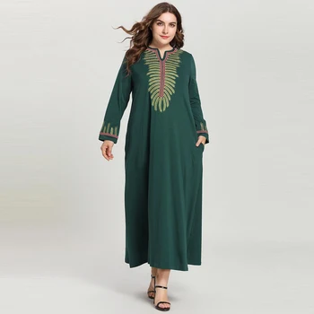 Green 2019 Spring Long Sleeve Muslim Dress Wheat Spike Pattern Embroidery Loose Pakistani Casual Abaya Kaftan with Pocket M- 4XL
Green 2019 Spring Long Sleeve Muslim Dress Wheat Spike Pattern Embroidery Loose Pakistani Casual Abaya Kaftan with Pocket M- 4XL