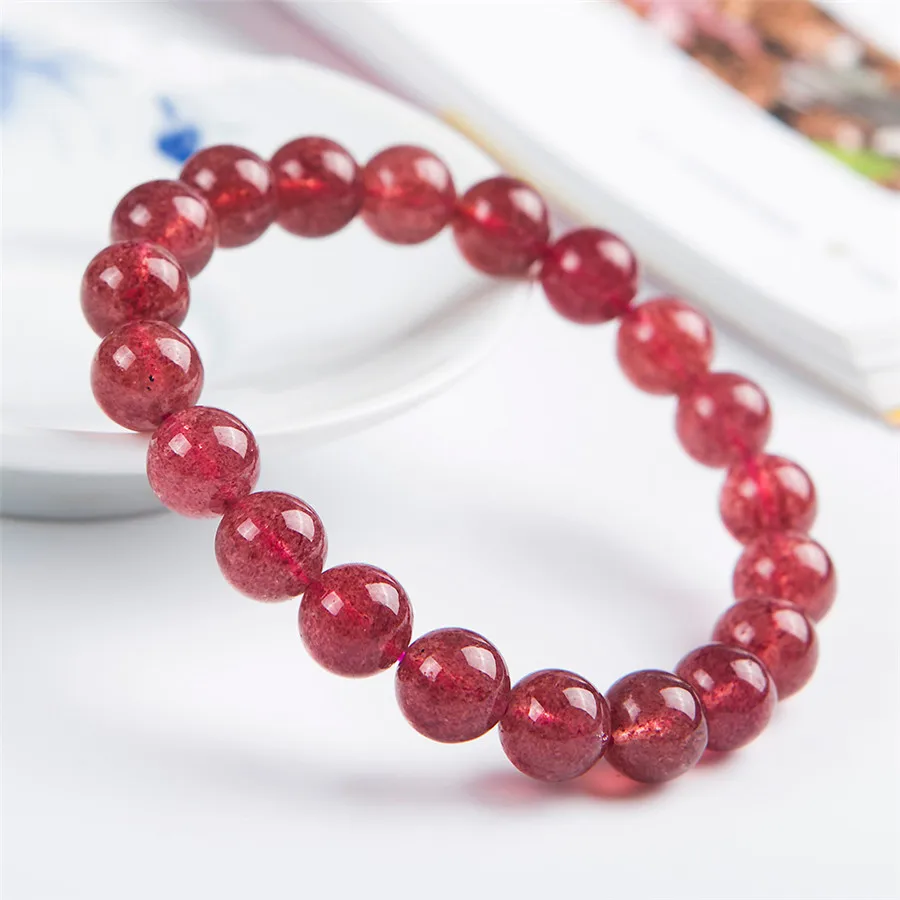 Wholesale 9mm Natural Genuine Strawberry Quartz Bracelet Gemstone Round Stretch Crystal Bracelets For Women Femme Drop Shipping
Wholesale 9mm Natural Genuine Strawberry Quartz Bracelet Gemstone Round Stretch Crystal Bracelets For Women Femme Drop Shipping