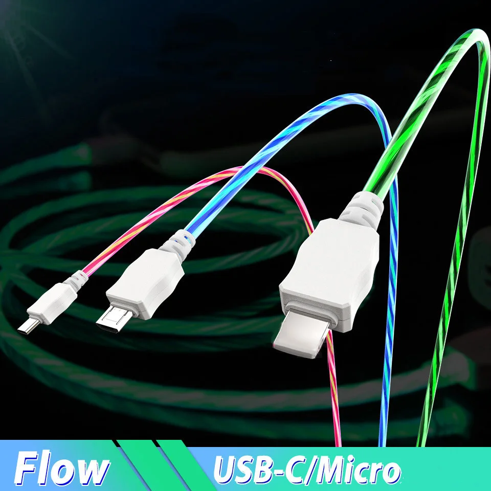 LED Glow Flowing Luminous USB Type C Cable Mobile Phone Charging Cables Bright Data Line for Huawei P30 Pro Xiaomi Mi 9 Pro 5G
LED Glow Flowing Luminous USB Type C Cable Mobile Phone Charging Cables Bright Data Line for Huawei P30 Pro Xiaomi Mi 9 Pro 5G