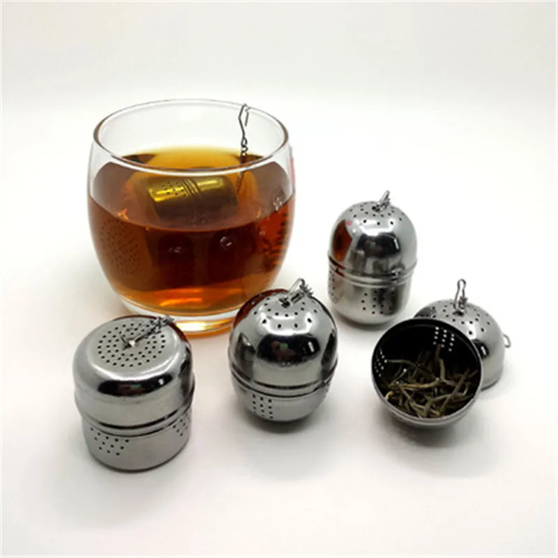 

304 stainless steel locking tea balls seasoning soup bags spices halogen filter strainer infuser Spice Mesh Herbal Ball
