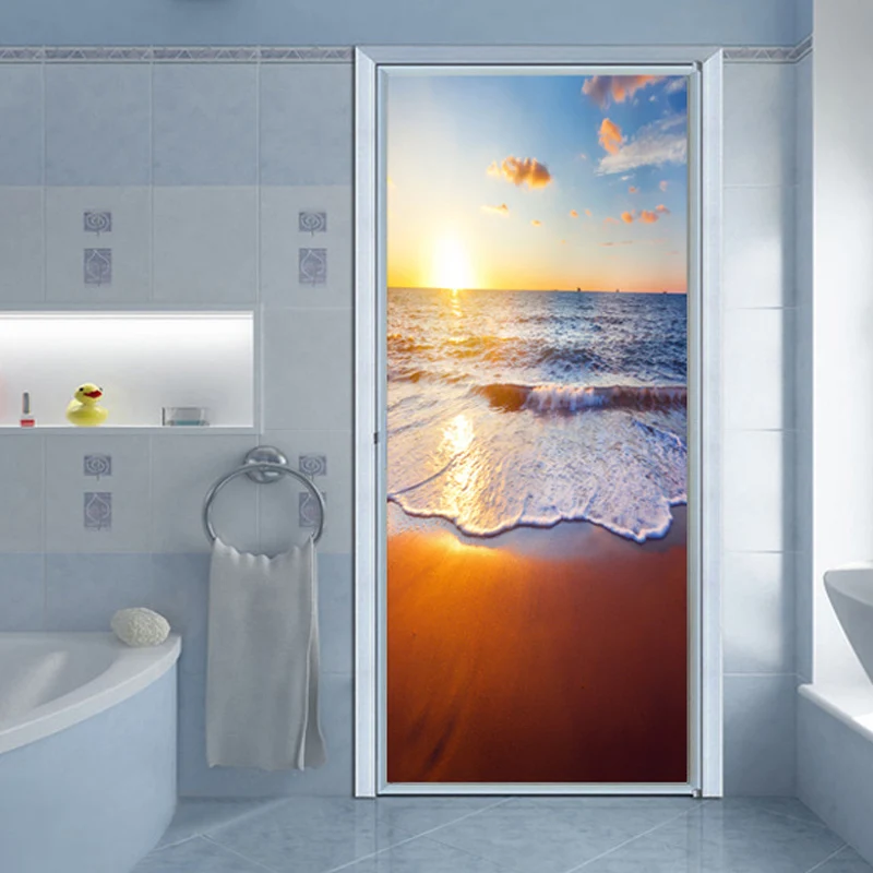 PVC Waterproof Moisture-Proof Bathroom Wall Door Sticker Modern 3D Sea Landscape Wallpaper Home Decor Door Decals 3D Wall Murals
PVC Waterproof Moisture-Proof Bathroom Wall Door Sticker Modern 3D Sea Landscape Wallpaper Home Decor Door Decals 3D Wall Murals
