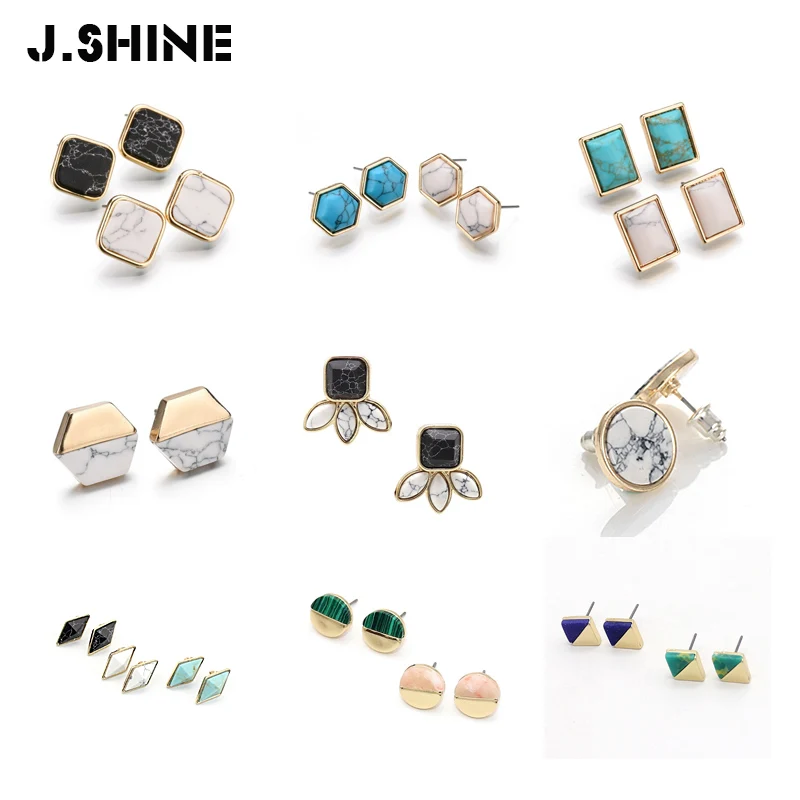 JShine Multi Styles Bohemia Small Stud Earrings for Women Round Square Triangle Rhombus Marbled Stone Korean Earrings Geometry
JShine Multi Styles Bohemia Small Stud Earrings for Women Round Square Triangle Rhombus Marbled Stone Korean Earrings Geometry