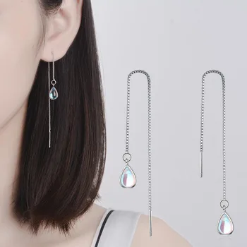 New 925 Sterling Silver Long Earring Moonstone Chain Earrings For Women Female korea Jewelry New Oorbellen Pendientes
New 925 Sterling Silver Long Earring Moonstone Chain Earrings For Women Female korea Jewelry New Oorbellen Pendientes
