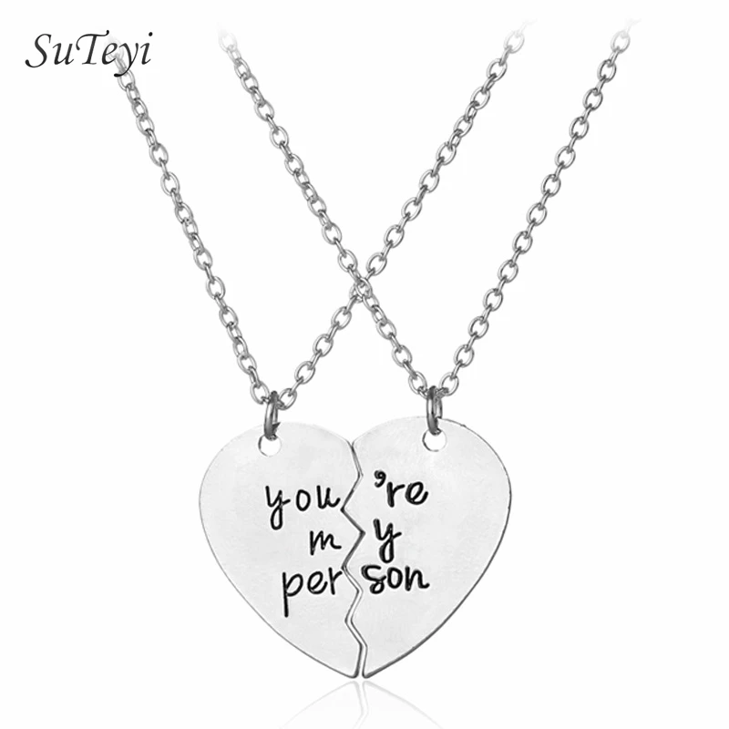 SUTEYI Classic Lovers Heart Necklace You Are My Person Puzzle Broken Heart Alloy Pendants & Necklaces For Men Women Lovers Gift
SUTEYI Classic Lovers Heart Necklace You Are My Person Puzzle Broken Heart Alloy Pendants & Necklaces For Men Women Lovers Gift