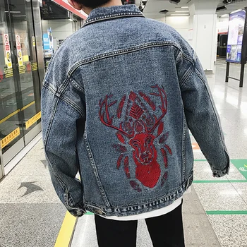 2018 Newest Men's Fashion Outerwear Embroidery Washed Cowboy Denim Bomber Streetwear Jacket Loose Casual Bule Color Coat M-2XL
2018 Newest Men's Fashion Outerwear Embroidery Washed Cowboy Denim Bomber Streetwear Jacket Loose Casual Bule Color Coat M-2XL