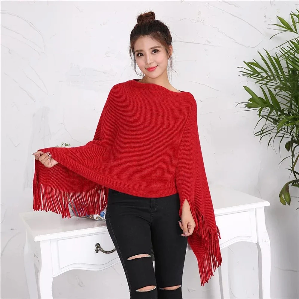 Knitted cloak 2019 autumn and winter fashion temperament wild warm solid color headband asymmetric tassel cloak
Knitted cloak 2019 autumn and winter fashion temperament wild warm solid color headband asymmetric tassel cloak