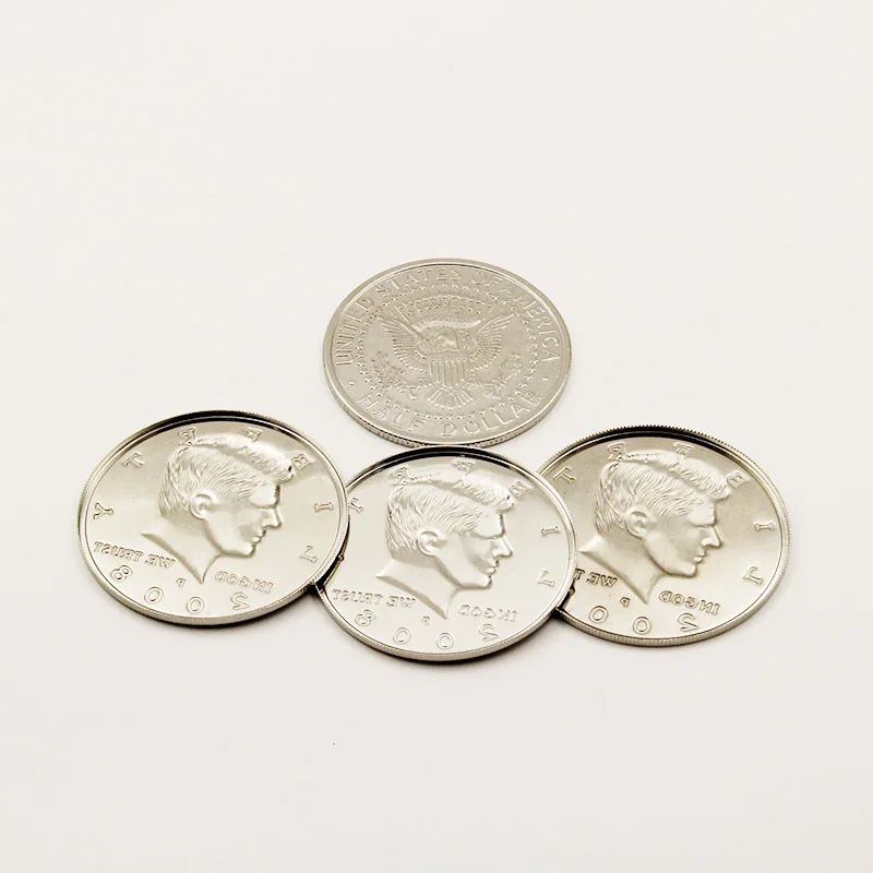 1 set 5.6cm diameter Four Coin To One Big Half Dollar Magic Tricks for Magician Free shipping
1 set 5.6cm diameter Four Coin To One Big Half Dollar Magic Tricks for Magician Free shipping