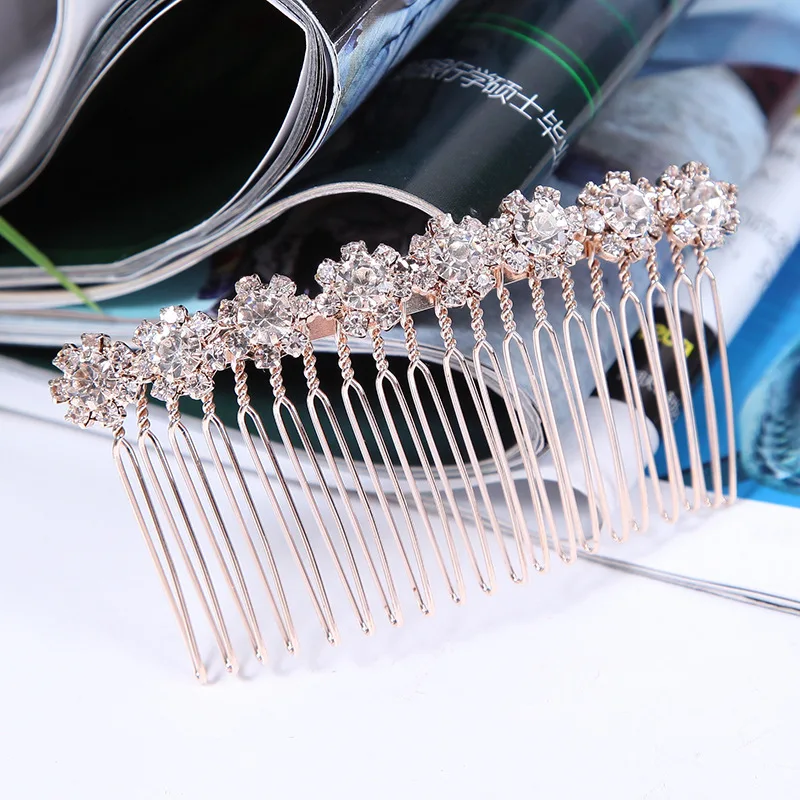 Fashion Rose Gold Wedding Bridal Hair Jewelry Accessories Clear Rhinestone Crystal Hair Ornaments Hair Comb For Bride Headpiece
Fashion Rose Gold Wedding Bridal Hair Jewelry Accessories Clear Rhinestone Crystal Hair Ornaments Hair Comb For Bride Headpiece