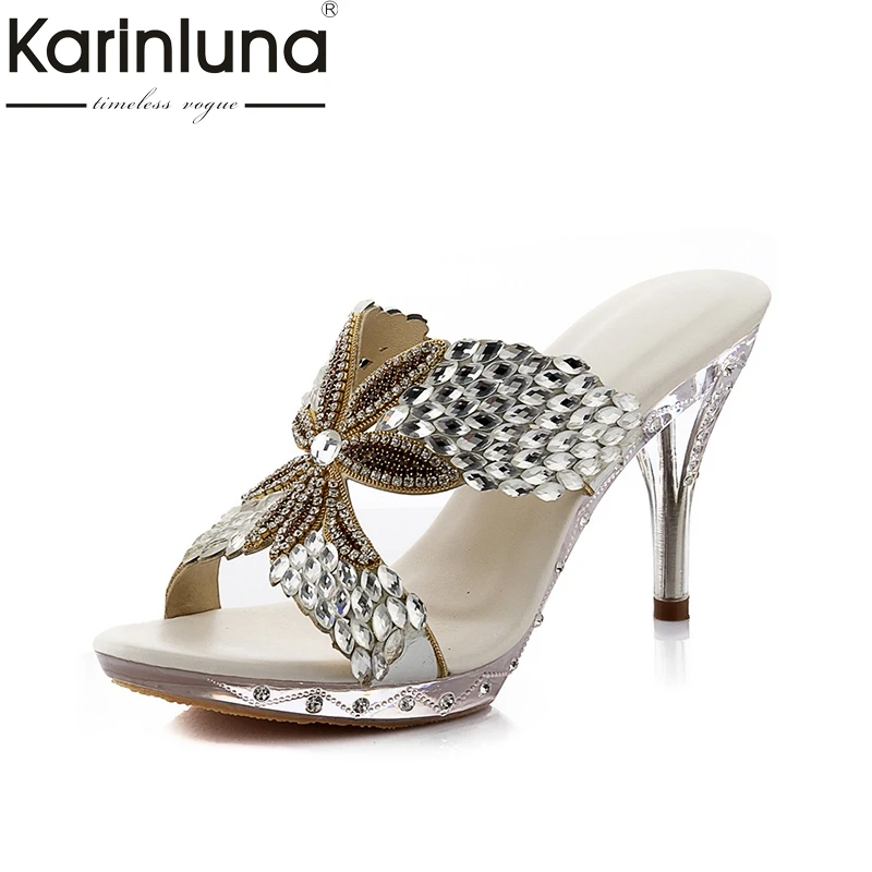 KarinLuna New Brand Genuine Leather Thin High Heels Print Summer Mules Pumps Shoes Women Sexy Crystals Party Woman Shoes
KarinLuna New Brand Genuine Leather Thin High Heels Print Summer Mules Pumps Shoes Women Sexy Crystals Party Woman Shoes