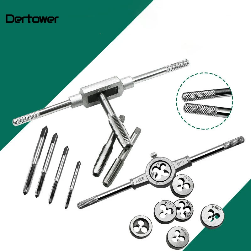 6pcs 3F Hand Screw Thread Metric Plug Tap Set M3 M4 M5 M6 M8 with Adjustable Tap Wrench 1/16-1/4" Manual Metalworking Tool Sets
6pcs 3F Hand Screw Thread Metric Plug Tap Set M3 M4 M5 M6 M8 with Adjustable Tap Wrench 1/16-1/4" Manual Metalworking Tool Sets
