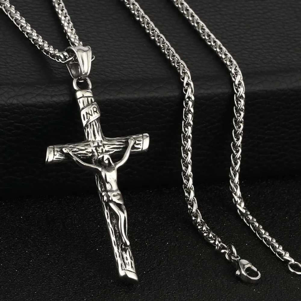 Stainless Steel Vintage INRI Crucifix Pendant Link Chain Necklaces Men Fashion Jewelry Gold Silver Color MN94
Stainless Steel Vintage INRI Crucifix Pendant Link Chain Necklaces Men Fashion Jewelry Gold Silver Color MN94