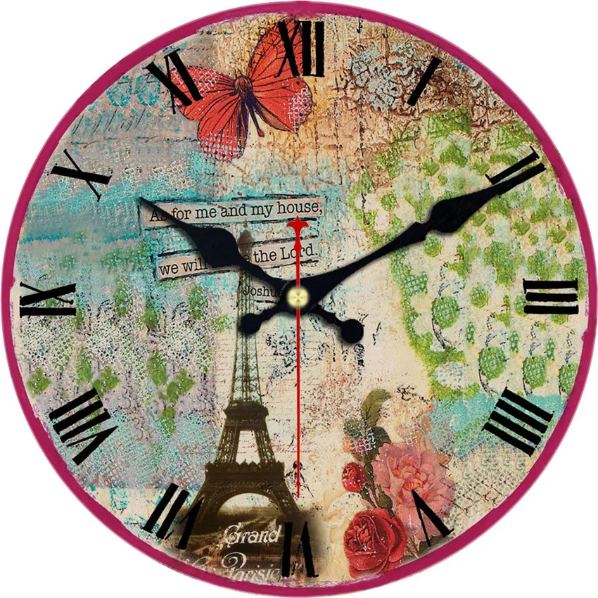 Paris Scenery Wooden Decorative Round Wall Clock Living Room Wall Decor Saat Home Decoration Vintage Watch Wall New Year Gift
Paris Scenery Wooden Decorative Round Wall Clock Living Room Wall Decor Saat Home Decoration Vintage Watch Wall New Year Gift