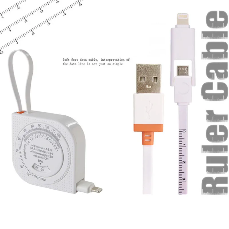 LVSUN retractable 3 in 1 Ruler Cable USB Data Sync Tape Measure USB Cable 8 Pin Scale BMI Function for iPhone 8 7 /iPad/Samsung
LVSUN retractable 3 in 1 Ruler Cable USB Data Sync Tape Measure USB Cable 8 Pin Scale BMI Function for iPhone 8 7 /iPad/Samsung