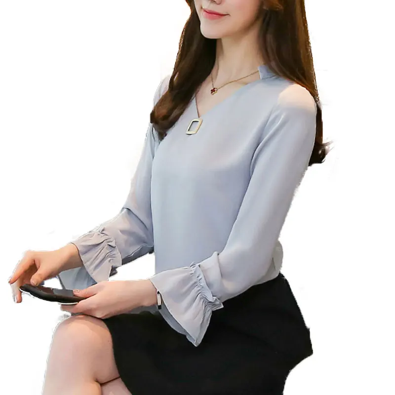 VOLOCEAN Women Blouse Shirts 2019 Autumn Flare Sleeve Blusas Chiffon Women's Office Blouses Winter Tops Female Clothing
VOLOCEAN Women Blouse Shirts 2019 Autumn Flare Sleeve Blusas Chiffon Women's Office Blouses Winter Tops Female Clothing
