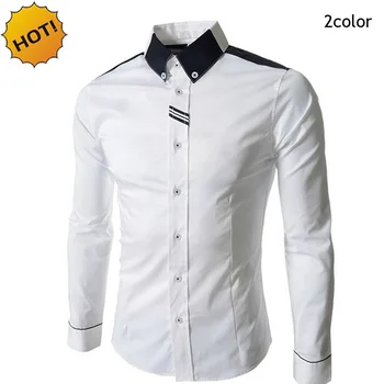 New2017 Spring Autumn Evening Dress Married Shirts Men Long Sleeve Business British Style White Grey Patchwork Base Slim Shirt
New2017 Spring Autumn Evening Dress Married Shirts Men Long Sleeve Business British Style White Grey Patchwork Base Slim Shirt