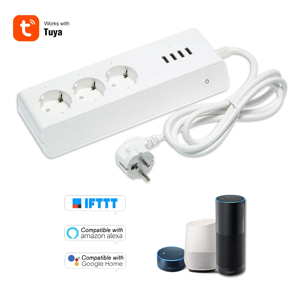 WiFi Smart Power Strip Socket Compatible with Amazon Alexa Google Home Multi-Plug Timer Switch Power Strip App Remote Control
WiFi Smart Power Strip Socket Compatible with Amazon Alexa Google Home Multi-Plug Timer Switch Power Strip App Remote Control