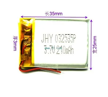 210mAh small toys, home appliances, digital accessories, MP3 thin battery 302535, 3.7V polymer lithium battery built-in
210mAh small toys, home appliances, digital accessories, MP3 thin battery 302535, 3.7V polymer lithium battery built-in