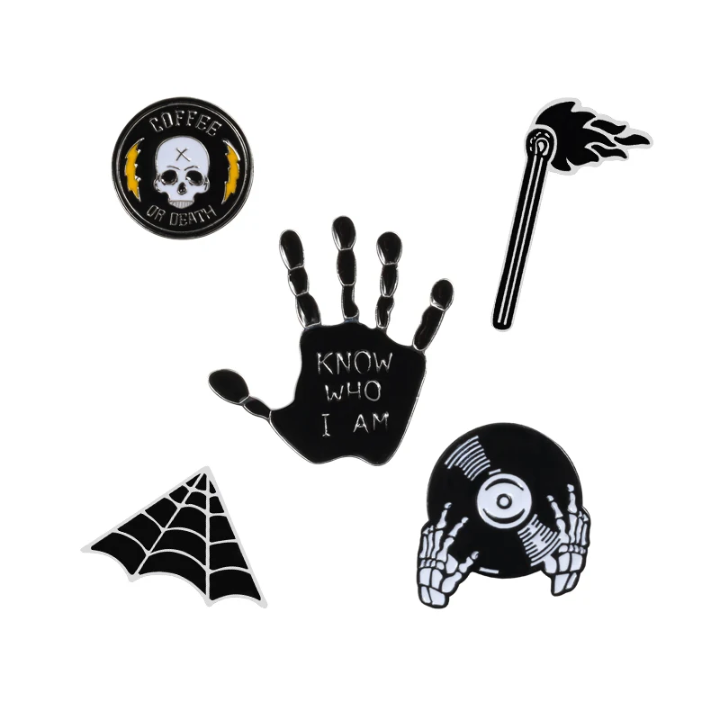 Cool punk style Retro Brooch enamel pin black hand net Skull Record player Denim leather coat jackets jewelry game collection
Cool punk style Retro Brooch enamel pin black hand net Skull Record player Denim leather coat jackets jewelry game collection