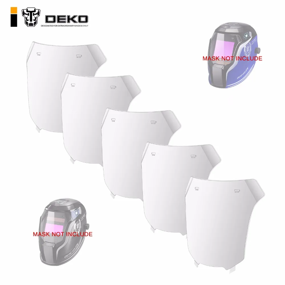 DEKO 5 Pcs Auto Darkening Welding Helmet Outside Protective Plate Replacement for Model DNS-550E / 980E
DEKO 5 Pcs Auto Darkening Welding Helmet Outside Protective Plate Replacement for Model DNS-550E / 980E