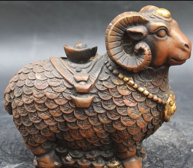 shitou 002786 China Fengshui Bronze Gilt Carving Money Wealth Yuanbao Sheep Goat Animal Statue
shitou 002786 China Fengshui Bronze Gilt Carving Money Wealth Yuanbao Sheep Goat Animal Statue