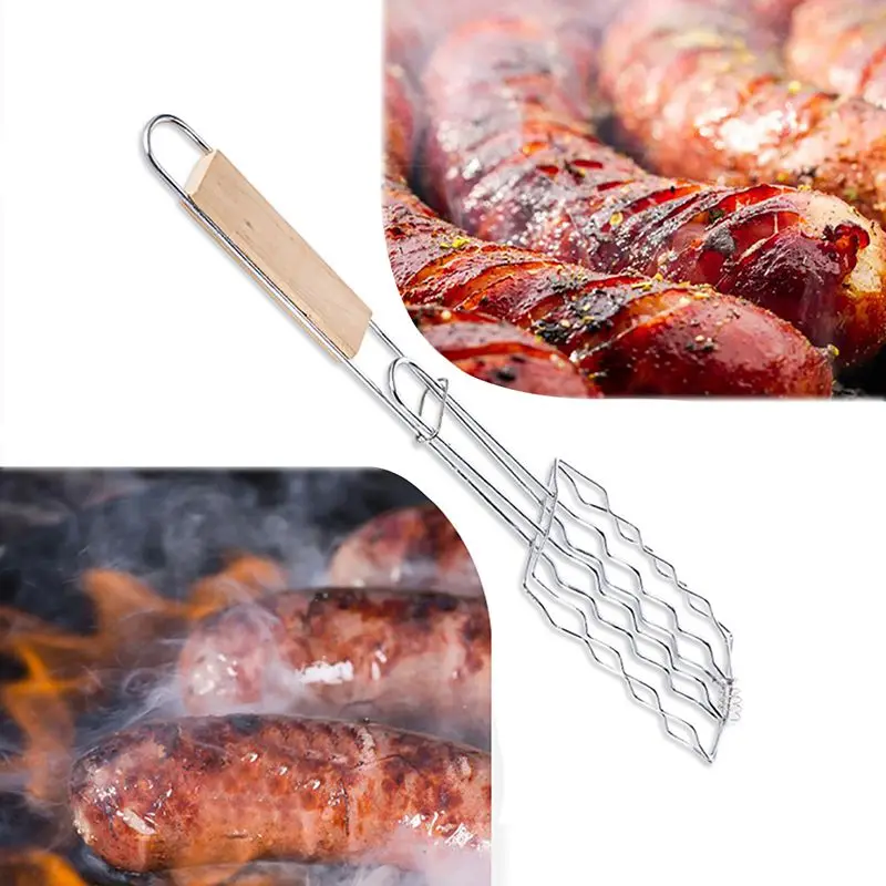 Grilling Basket Wooden Handle Sausage Vegetable Meat Clip Folder Clamp BBQ Food Roasting Outdoor Picnic Tool Grilling
Grilling Basket Wooden Handle Sausage Vegetable Meat Clip Folder Clamp BBQ Food Roasting Outdoor Picnic Tool Grilling