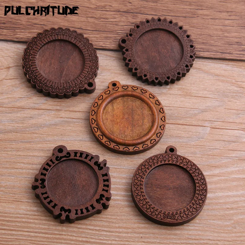 PULCHRITUDE 5pcs/lot 25mm Inner Size New Product 5 Style Round Wood Cabochon Base Setting Charms Pendant Necklace Findings P6943
PULCHRITUDE 5pcs/lot 25mm Inner Size New Product 5 Style Round Wood Cabochon Base Setting Charms Pendant Necklace Findings P6943