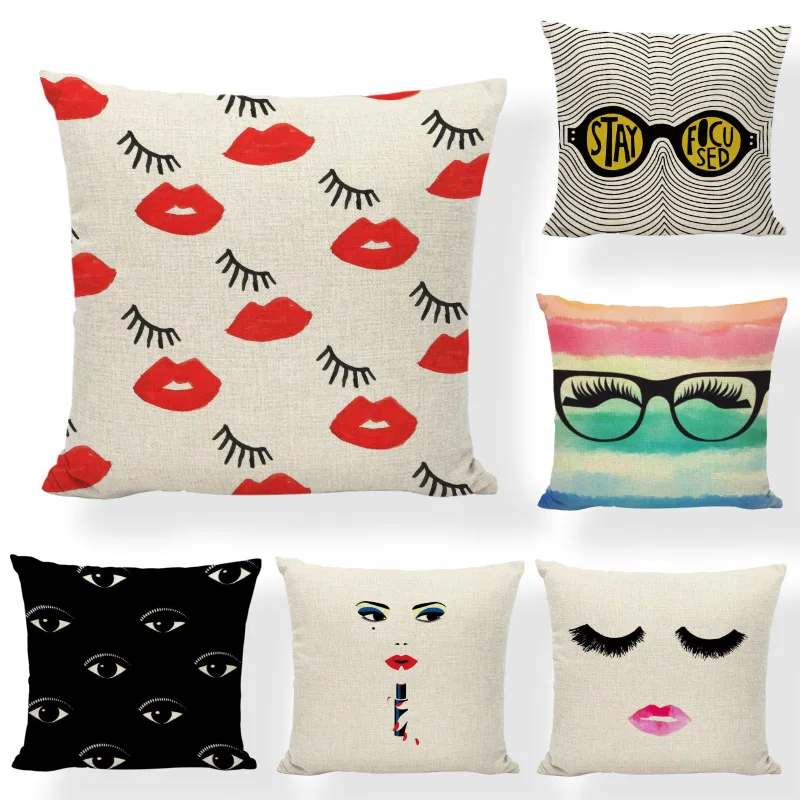 Black and White Pillowcase Perfect Lashes Eyelashes Cushion Cover Charming Woman Red Lip 45*45cm Yoga Decorat Gift Home Linen
Black and White Pillowcase Perfect Lashes Eyelashes Cushion Cover Charming Woman Red Lip 45*45cm Yoga Decorat Gift Home Linen
