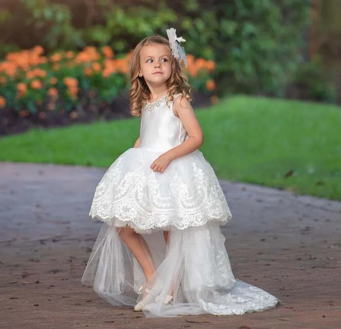 White/ivory high low toddler flower girl dresses crystals jewel rhinestones V-neck with lace long train for wedding and party
White/ivory high low toddler flower girl dresses crystals jewel rhinestones V-neck with lace long train for wedding and party