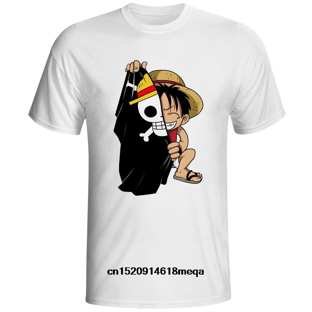 Gildan One Piece Luffy Funny T Shirt Classic Japan Pirate Amine Cartoon Mens Tee Bottoming T-shirt Adult | Мужская одежда