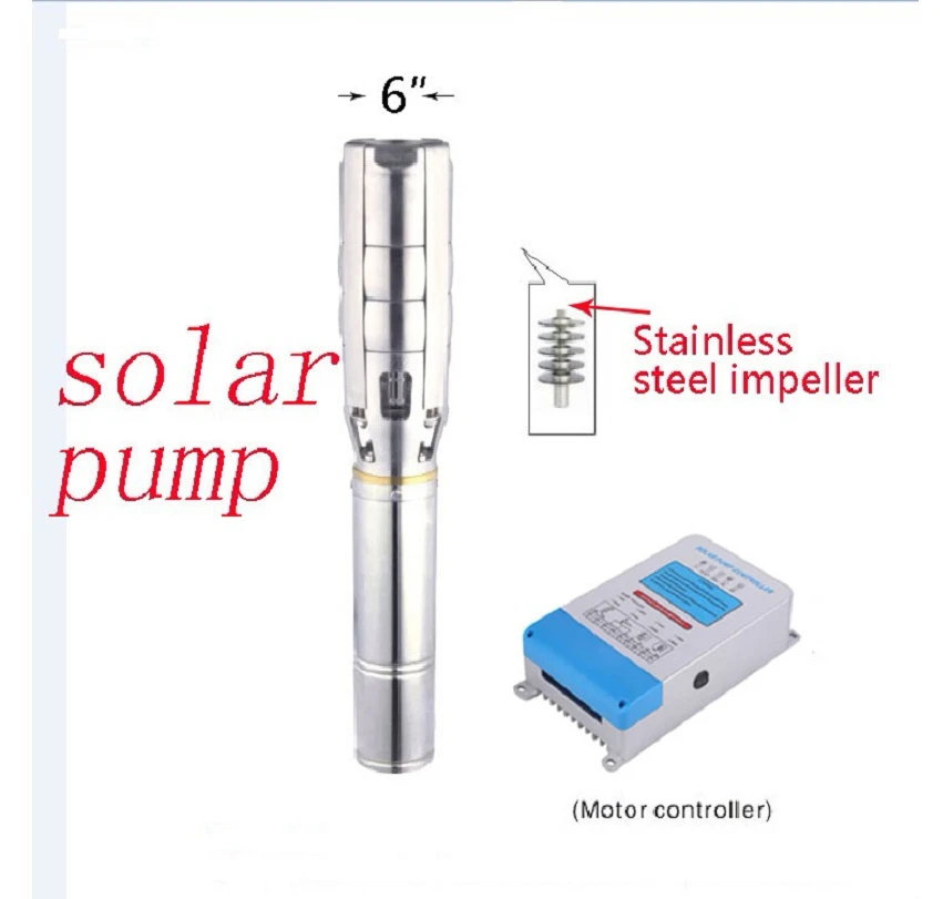 

AC380V/DC216V 6 Inch 3000w Solar Powered Submersible Water Pumps Free Shipping 3 Years Warranty 6SPSC49/42-D216/3000