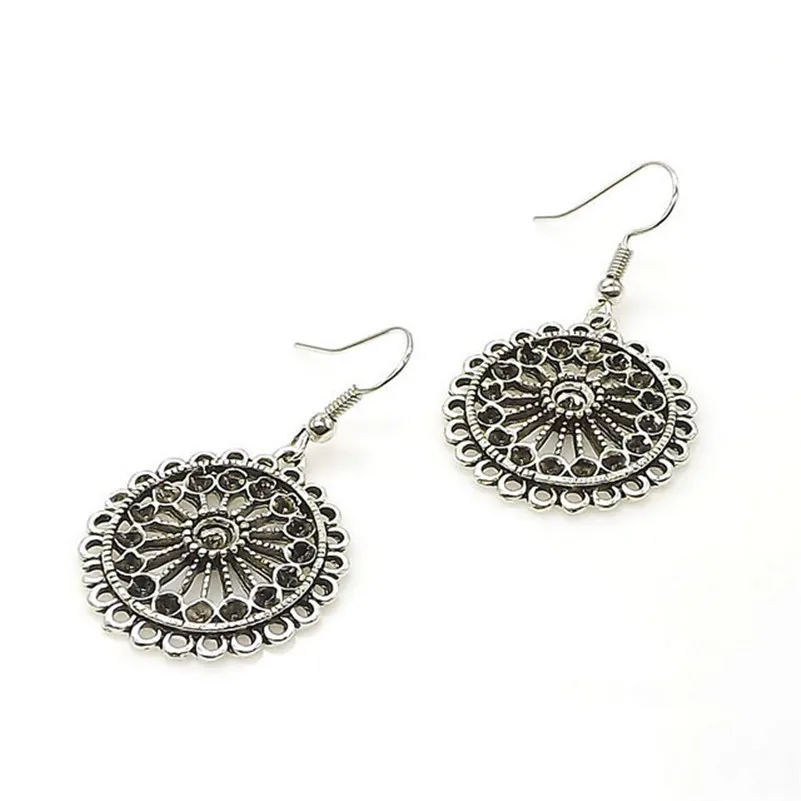 ChimJewelry-Boucles d'oreilles en argent tibétain vintage, nouveau design, simple, en métal, géométrique, maxi, bijoux, breloque goutte, 2018 2