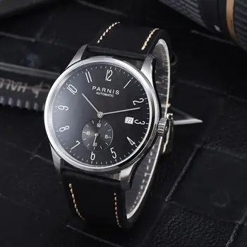 42mm Parnis Black dial Leather Strap Date window top brand Luxury Crystal Stainless Steel Case Automatic movement mens Watch
42mm Parnis Black dial Leather Strap Date window top brand Luxury Crystal Stainless Steel Case Automatic movement mens Watch
