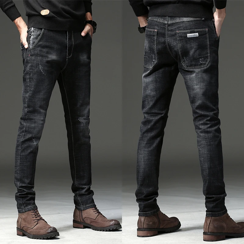 2019Spring and summer Men's pants trend jeans elastic force Leisure Slim fit Small feet Straight
2019Spring and summer Men's pants trend jeans elastic force Leisure Slim fit Small feet Straight