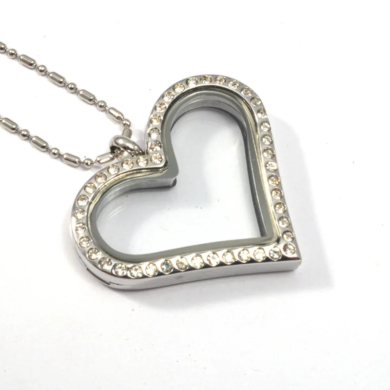 New Floating Locket Heart Necklace Silver Stainless Steel Rhinestones Pave Like Heart Charm Glass Memory Photo Pendant Necklace
New Floating Locket Heart Necklace Silver Stainless Steel Rhinestones Pave Like Heart Charm Glass Memory Photo Pendant Necklace