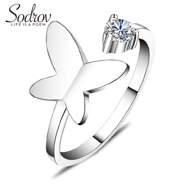 SODROV 925 Sterling Silver Butterfly Ring AAA Zircon Engagement Jewelry For Women
SODROV 925 Sterling Silver Butterfly Ring AAA Zircon Engagement Jewelry For Women