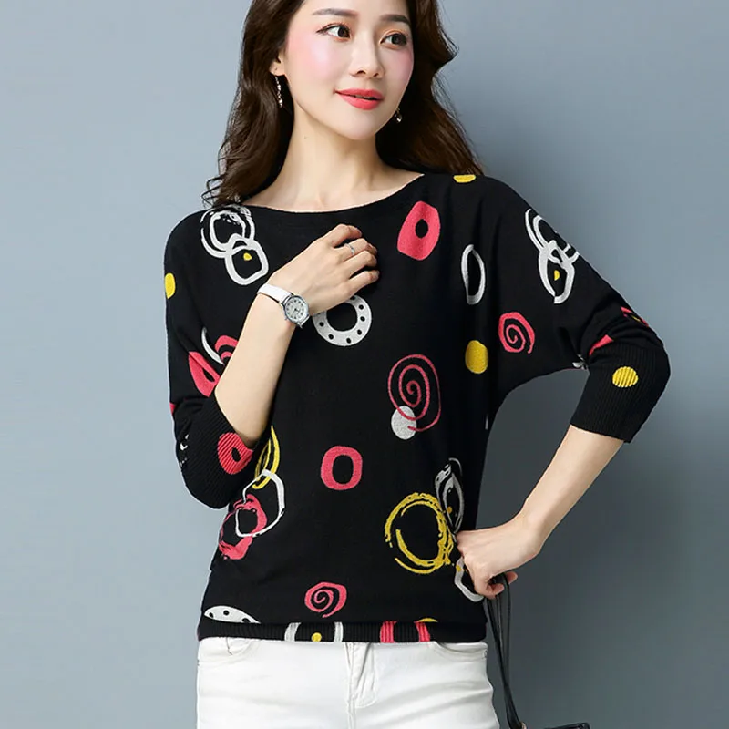 Spring Winter Sweater Women Top Beautiful Circle Print Knitted Sweater 2019 Fashion Casual Slim Pullover For Women Sweater
Spring Winter Sweater Women Top Beautiful Circle Print Knitted Sweater 2019 Fashion Casual Slim Pullover For Women Sweater