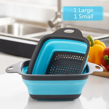 2PC Square Strainer Silicone Foldable Fruit Vegetable Washing Basket Filter with Handle colander Kitchen tool
2PC Square Strainer Silicone Foldable Fruit Vegetable Washing Basket Filter with Handle colander Kitchen tool