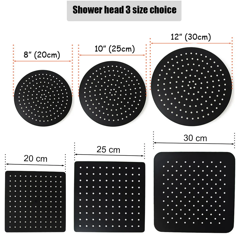 Stainless steel Black Bathroom Ultrathin 2 mm Rain Shower Head 8/10/12 Inch Wall & Ceiling Square & Round Rainfall Shower head
Stainless steel Black Bathroom Ultrathin 2 mm Rain Shower Head 8/10/12 Inch Wall & Ceiling Square & Round Rainfall Shower head