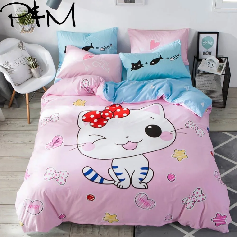 Papa&Mima Cartoon style Cute little cat print bedding set Cotton twin Full Queen size duvet cover flat sheet pillowcase sets
Papa&Mima Cartoon style Cute little cat print bedding set Cotton twin Full Queen size duvet cover flat sheet pillowcase sets