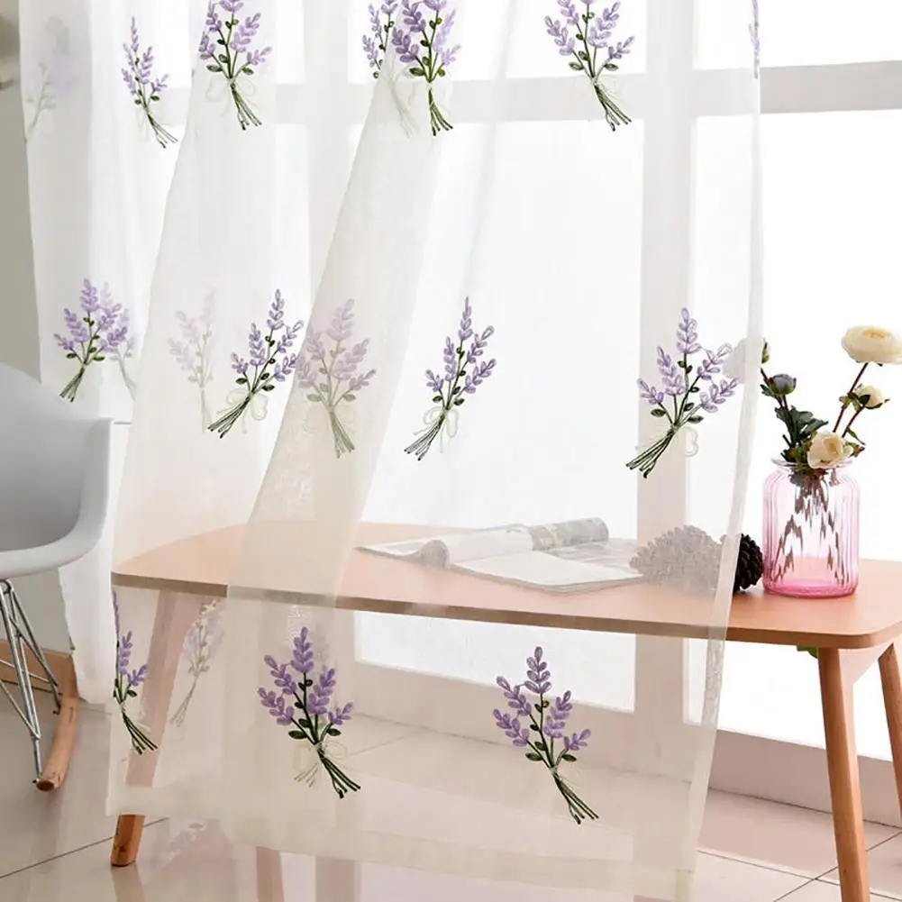 Elegant Lavender Embroidery Window Curtain Rod Through Tulle Sheer Home Decor HOT
Elegant Lavender Embroidery Window Curtain Rod Through Tulle Sheer Home Decor HOT