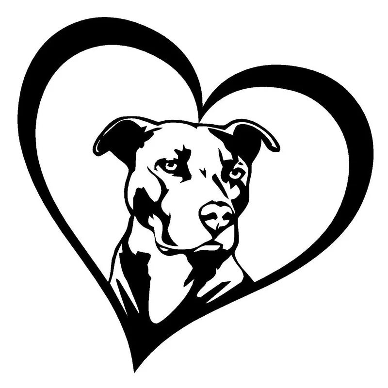 PITBULL HEART Animal Stickers Decals Creative Fashion window Styling Decoration 15x15cm | Игрушки и хобби