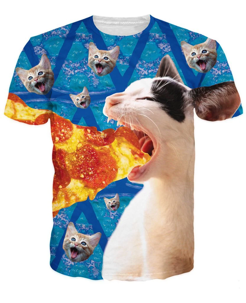 Fashion Clothing Cat Food T-Shirt Pepperoni Pizza Kitten Animal 3d Printed Women Men Summer Style T Shirt Top Tees 5XL
Fashion Clothing Cat Food T-Shirt Pepperoni Pizza Kitten Animal 3d Printed Women Men Summer Style T Shirt Top Tees 5XL