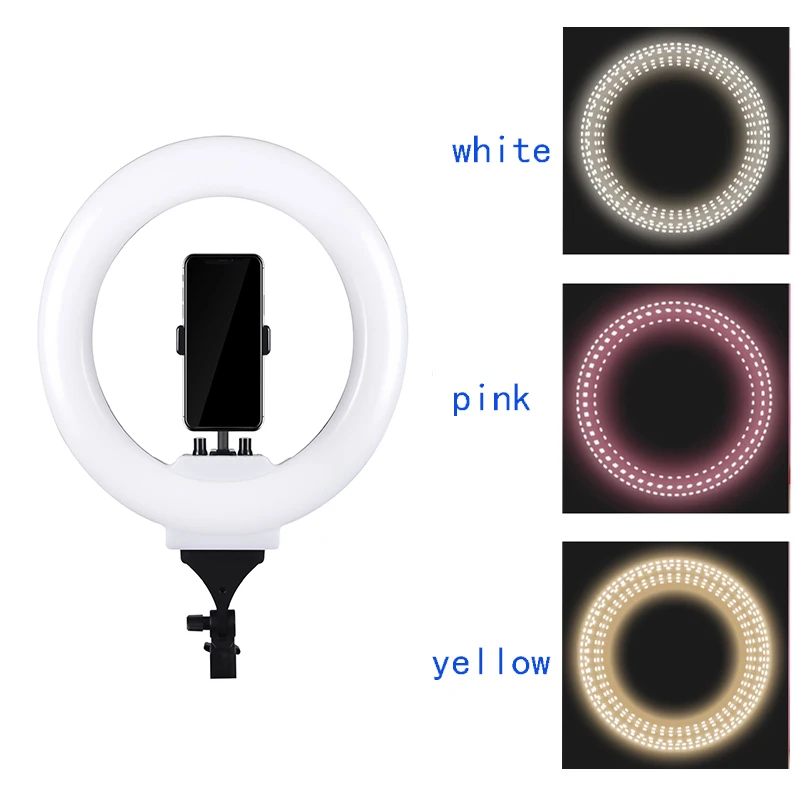 Photo Studio 14" 308pcs LED 3Color3200K-5600K Dimmable Photography Phone Video LED Ring Light Lamp For Camera
Photo Studio 14" 308pcs LED 3Color3200K-5600K Dimmable Photography Phone Video LED Ring Light Lamp For Camera